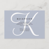 Classic Dusty Blue Monogram Wedding Reception