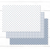 Classic Dusty Blue Polka Dots Gingham Pattern Mix Geschenkpapier Set