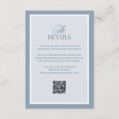 Classic Dusty Blue | QR Code Wedding Guest Details Begleitkarte (Vorderseite)