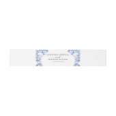 Classic Dusty Blue Rose Floral Wedding  Einladungsbanderole (Flach)
