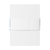 Classic Dusty Blue Rose Floral Wedding  Einladungsbanderole (Rückseitenbeispiel)