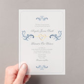 Classic Dusty Blue Wedding Acryleinladungen (Insitu (Handheld))