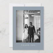 Classic Dusty Blue Wedding Foto Danke Card (Vorderseite)