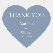 Classic Dusty Blue Wedding Herz-Aufkleber (Vorderseite)