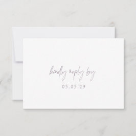 Classic Dusty Lilac Elegant Wedding RSVP Karte
