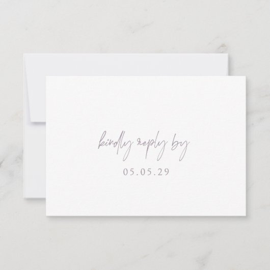 Classic Dusty Lilac Elegant Wedding RSVP Karte (Vorderseite)