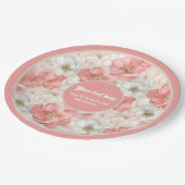 Classic dusty pink and gold 80th birthday plate pappteller (Schrägansicht)