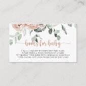 Classic Dusty Pink Rose Baby Shower Buy Request Begleitkarte (Vorderseite)