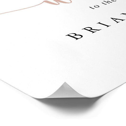 Classic Dusty Pink Rose Bloral Wedding Willkommen Poster (Ecke)