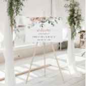 Classic Dusty Pink Rose Bloral Wedding Willkommen Poster