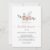 Classic Dusty Pink Rose Brautparty Einladung (Vorderseite)