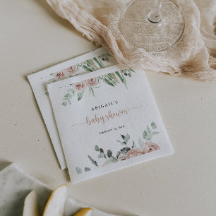 Classic Dusty Pink Rose Floral Baby Dusche Serviette