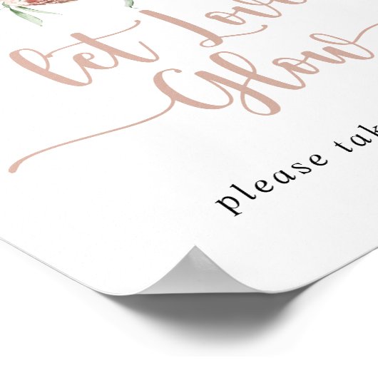 Classic Dusty Pink Rose Floral Gelassen Liebe Glow Poster (Ecke)