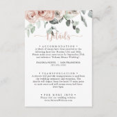 Classic Dusty Pink Rose Floral Wedding Details Begleitkarte (Vorderseite)