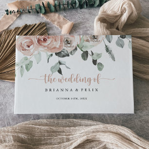 Classic Dusty Pink Rose Floral Wedding Gästebuch