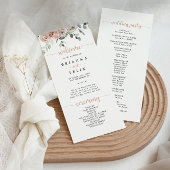 Classic Dusty Pink Rose Floral Wedding Programm