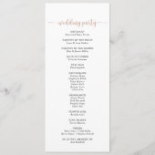 Classic Dusty Pink Rose Floral Wedding Programm (Rückseite)