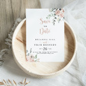 Classic Dusty Pink Rose Floral Wedding Save The Date