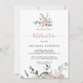 Classic Dusty Pink Rose Kitchen Tee Brautparty Einladung (Vorderseite)