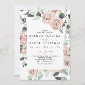 Classic Dusty Pink Rose Lässige Hochzeit Einladung (Vorderseite)