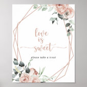 Classic Dusty Pink Rose Liebe ist ein süßes Zeiche Poster (Vorne)