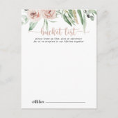 Classic Dusty Pink Rose Wedding Bucket List Cards Postkarte (Vorderseite)