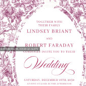 Classic Dusty Pink Toile Floral Wedding Invitation Einladung