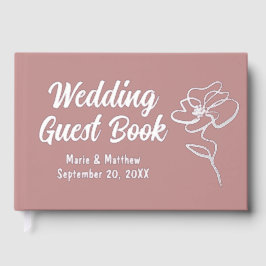 Classic Dusty Rose Blumenstrauß Foil Gästebuch