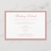 Classic Dusty Rose Border Script Wedding Details Begleitkarte (Vorderseite)