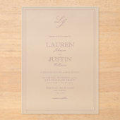 Classic Dusty Rose Calligraphy Monogram Wedding Acryleinladungen (Vorderseite)