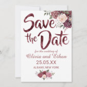 Classic Dusty Rose Floral on White Save The Date (Vorderseite)