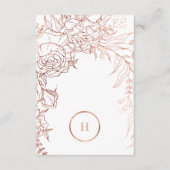 Classic Dusty Rose Gold Monogram Wreath Wedding Begleitkarte (Rückseite)
