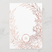 Classic Dusty Rose Gold Monogram Wreath Wedding Einladung (Rückseite)