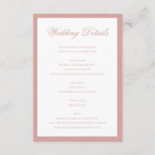 Classic Dusty Rose Monogram Script Wedding Details Begleitkarte (Vorderseite)