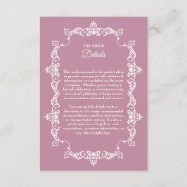 Classic Dusty Rose Pink Ornately Framed Wedding Begleitkarte