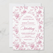 Classic Dusty Rose Rose Pattern Wedding Invitation Einladung (Vorderseite)