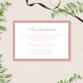 Classic Dusty Rose Script Wedding Accommodations Begleitkarte