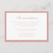 Classic Dusty Rose Script Wedding Accommodations Begleitkarte (Vorderseite)
