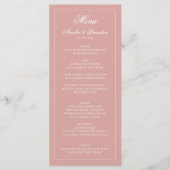 Classic Dusty Rose & White Border Script Wedding Menükarte (Vorderseite)