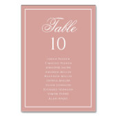 Classic Dusty Rose & White Wedding Seating Chart Tischnummer (Rückseite)