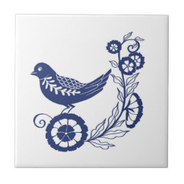 Classic Dutch Blue Delft Tile Bird Design Fliese