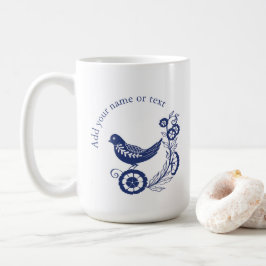Classic Dutch Blue Delft Tile Bird Design Kaffeetasse