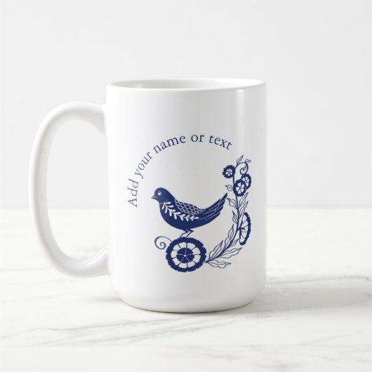 Classic Dutch Blue Delft Tile Bird Design Kaffeetasse (Links)