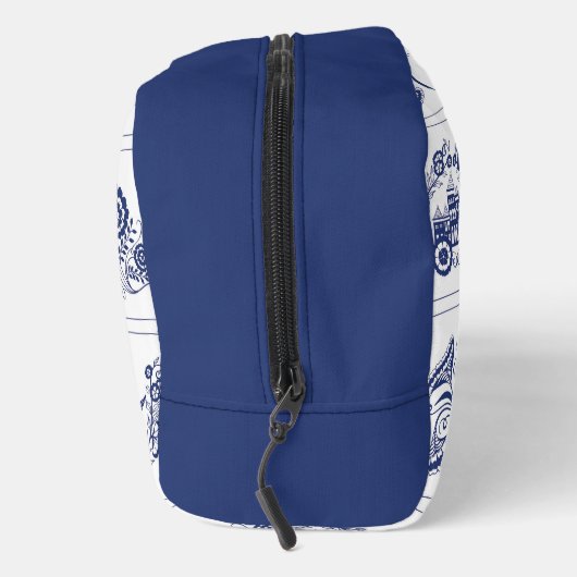 Classic Dutch Blue Delft Tile Floral & Bird Design Waschbeutel (Rechts)