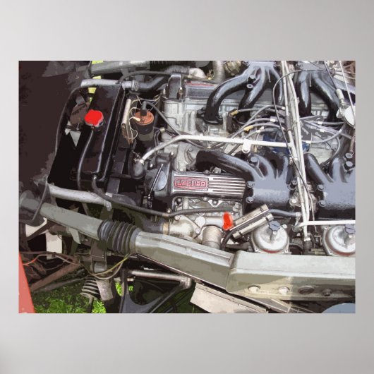 CLASSIC E-TYPE-MOTOR POSTER (Vorne)