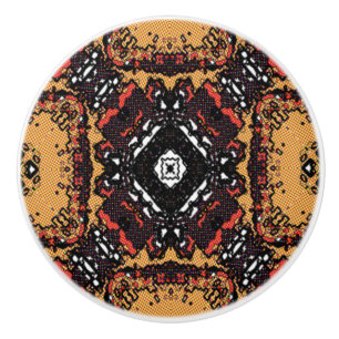 Classic Earth Tone Golden Browns Old World Pattern Keramikknauf