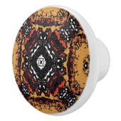 Classic Earth Tone Golden Browns Old World Pattern Keramikknauf (Rechts)