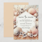 Classic Earthy Beach Wedding Save The Date (Vorne/Hinten)