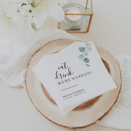 Classic Eat Drink Wir sind Verheiratet Hochzeit Serviette