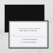Classic Ecru Black Border Wedding RSVP Card Karte (Vorne/Hinten)